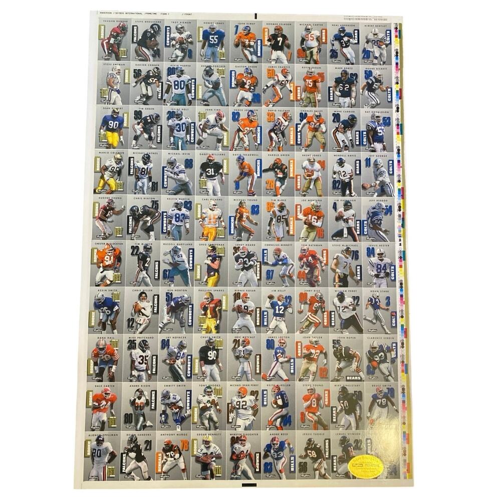 1993 Skybox Primetime Super Bowl XXVII Commemorative Uncut Sheet 04126/20,000